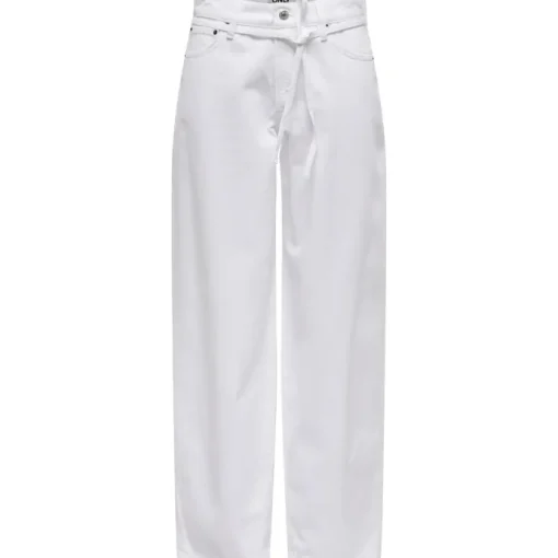 Only Gianna MW Straight Jeans White Denim