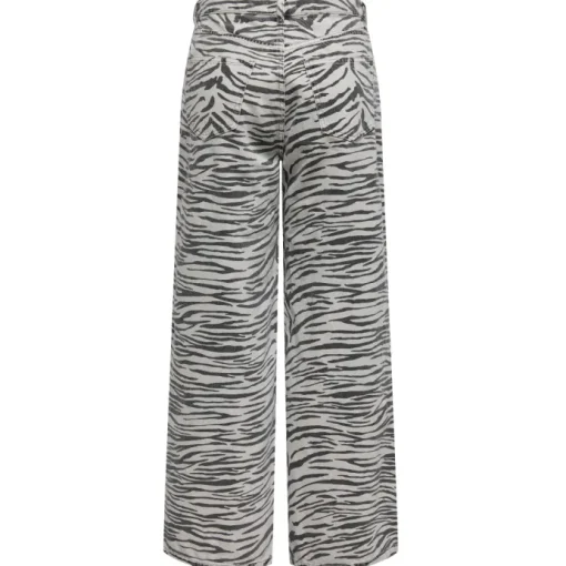 Only Hope HW Zebra Wide Denim Jeans Light Grey Denim
