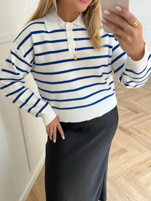 Only Lucy LS Polo Neck Bluse Cloud Dancer Surf The Web