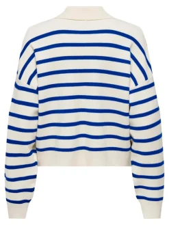 Only Lucy LS Polo Neck Bluse Cloud Dancer Surf The Web