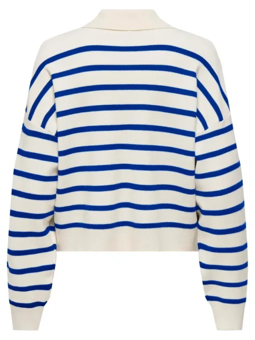 Only Lucy LS Polo Neck Bluse Cloud Dancer Surf The Web