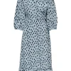 Only Olivia 3/4 Wrap Midi Kjole Blue Fog Uneven Dot