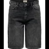 Only Sonny HW Wide Denim Shorts Washed Black NOS25