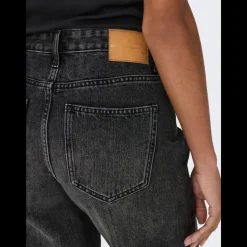 Only Sonny HW Wide Denim Shorts Washed Black NOS25