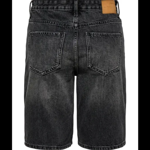 Only Sonny HW Wide Denim Shorts Washed Black NOS25