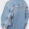 Only Sunset LS Rhinestone Jakke Light Blue Denim
