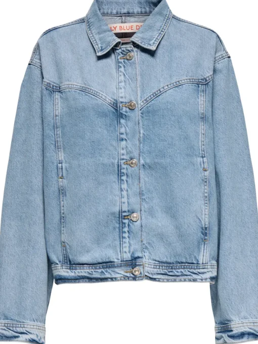 Only Sunset LS Rhinestone Jakke Light Blue Denim