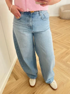 Only Taylor HW Barrel Denim Jeans Light Blue Denim