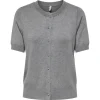 Only Venice Life SS O-Neck Cardigan Light Grey Melange