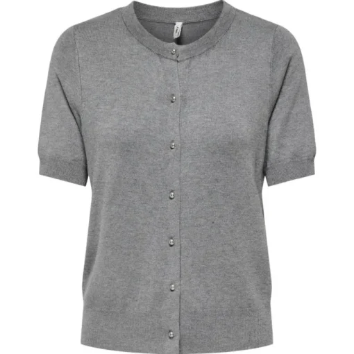 Only Venice Life SS O-Neck Cardigan Light Grey Melange