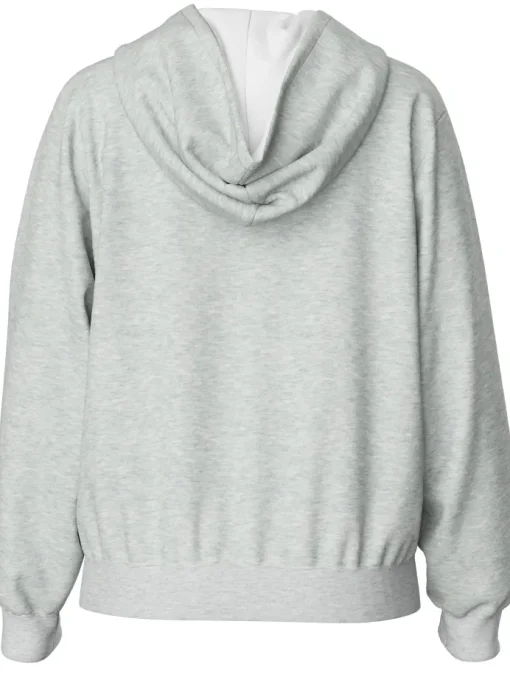 Pieces Chilli LS Zip Hoodie Light Grey Melange NO25