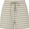 Pieces Chilli Summer Shorts Crockery Stripes/Cloud Dancer NOS25