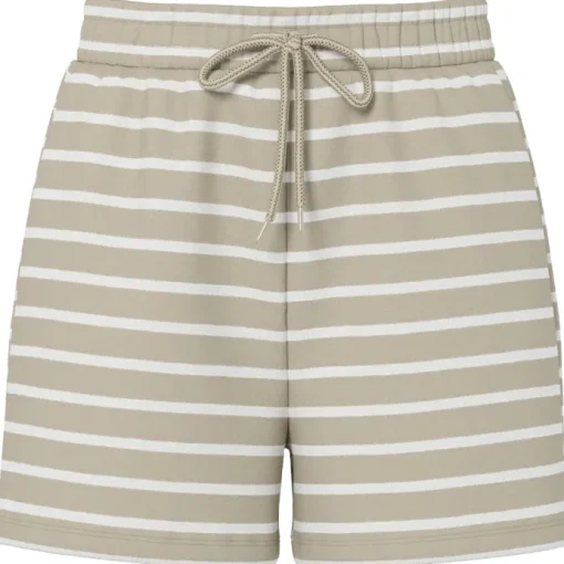 Pieces Chilli Summer Shorts Crockery Stripes/Cloud Dancer NOS25