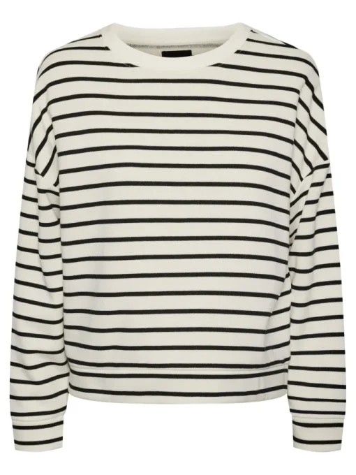 Pieces Chilli Sweatshirt Cloud Dancer/Black NO25