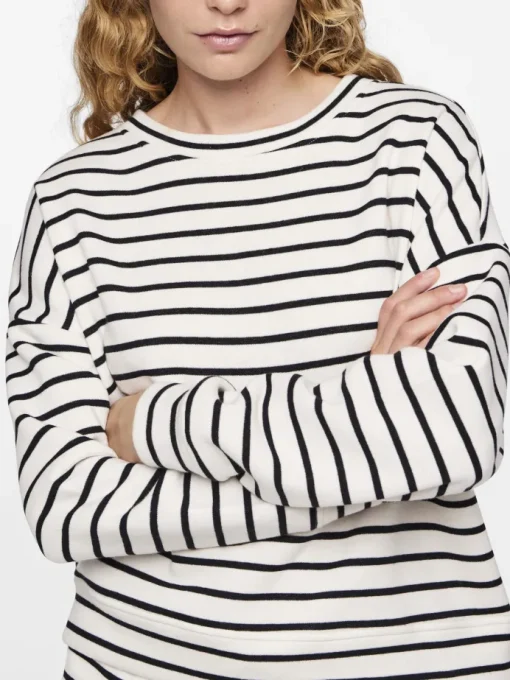 Pieces Chilli Sweatshirt Cloud Dancer/Black NO25