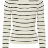Pieces Crista LS O-Neck Strik Birch/Black Stripes