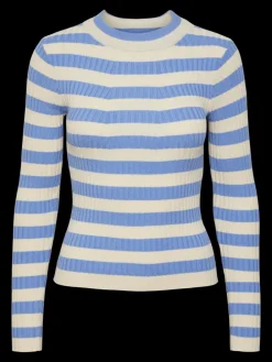 Pieces Crista Ls O-Neck Strik Hydrangea NOA24