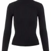 Pieces Crista Roll Neck Strik Black