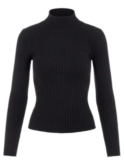 Pieces Crista Roll Neck Strik Black