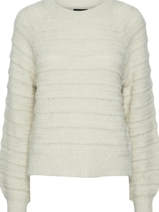 Pieces Jayda LS O-Neck Strik Birch