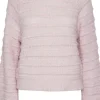 Pieces Jayda LS O-Neck Strik Pink Lavender