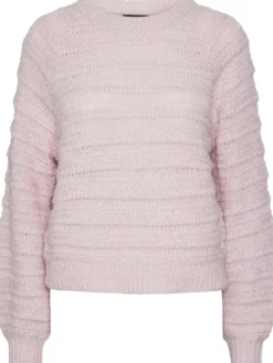 Pieces Jayda LS O-Neck Strik Pink Lavender