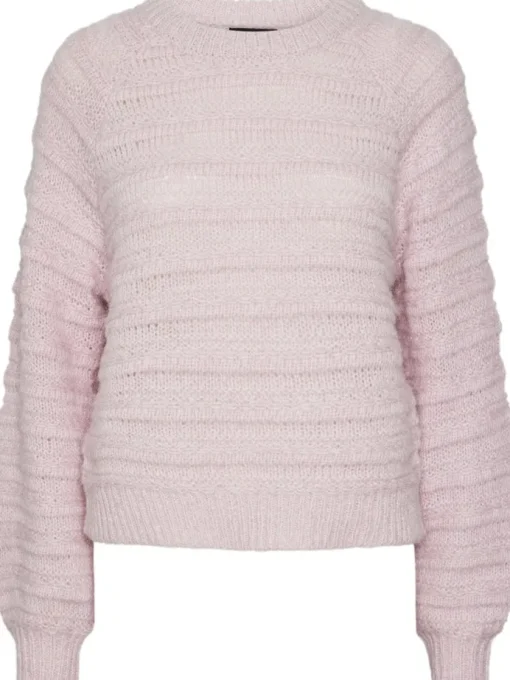Pieces Jayda LS O-Neck Strik Pink Lavender