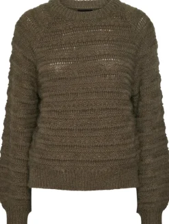 Pieces Jayda LS O-Neck Strik Morel
