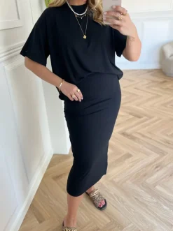 Pieces Kylie Midi Nederdel Black
