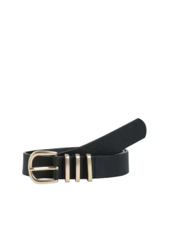 Pieces Lea Jeans Bælte Black/Gold