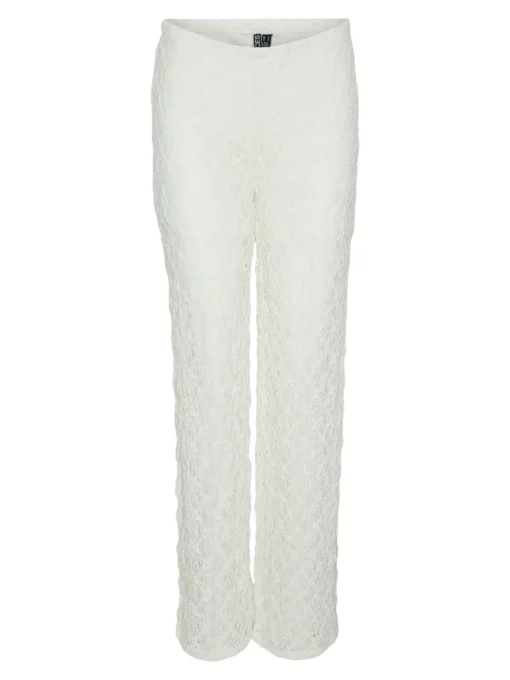 Pieces Naya HW Lace Bukser Cloud Dancer