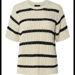 Pieces Nuka SS O-Neck Strik Birch Stripes/Black NOS25