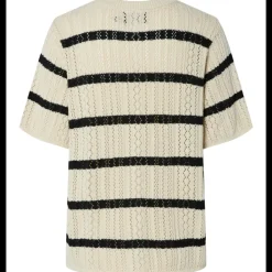 Pieces Nuka SS O-Neck Strik Birch Stripes/Black NOS25