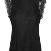 Pieces Olline Lace Top Black