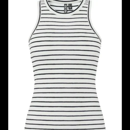 Pieces Ruka Boxer Tank Top Cloud Dancer/Black NOS25