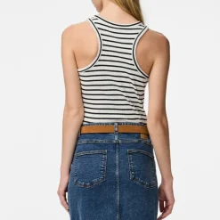 Pieces Ruka Boxer Tank Top Cloud Dancer/Black NOS25