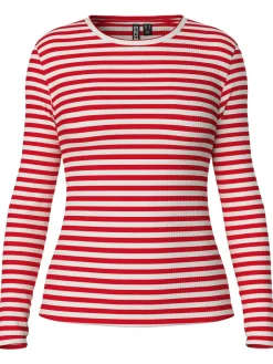 Pieces Ruka LS Bluse Lollipop Stripes/Cloud Dancer NO25