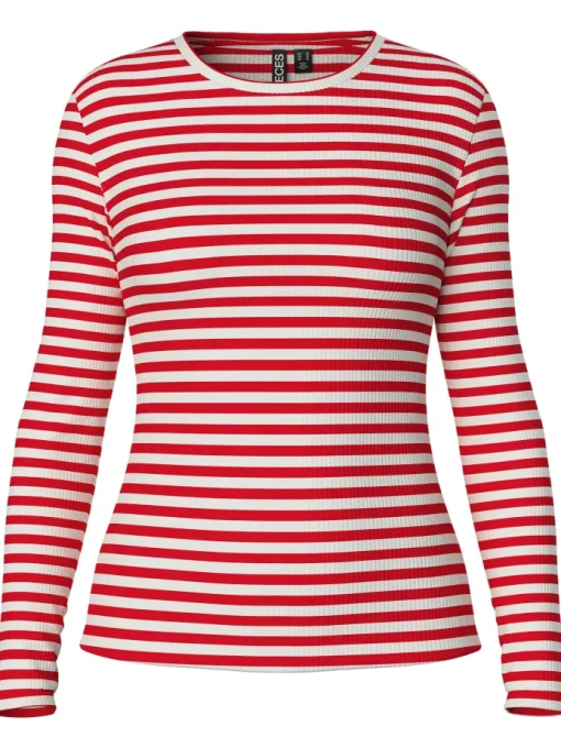 Pieces Ruka LS Bluse Lollipop Stripes/Cloud Dancer NO25