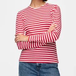 Pieces Ruka LS Bluse Lollipop Stripes/Cloud Dancer NO25