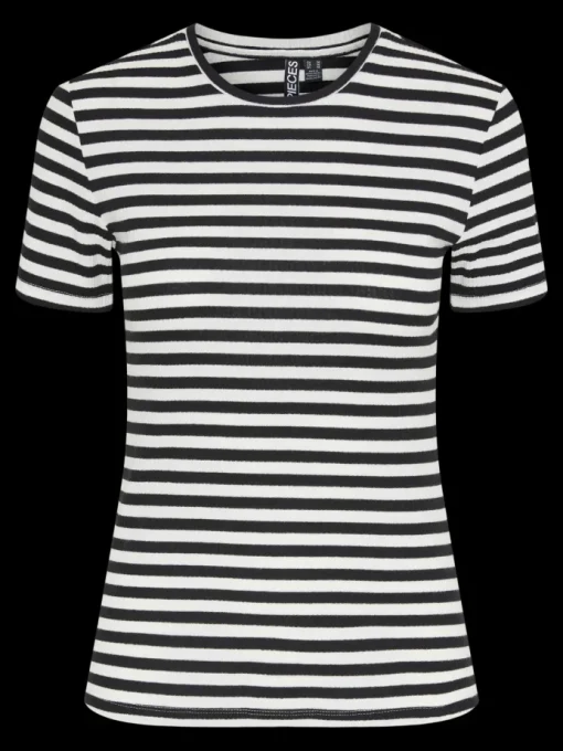 Pieces Ruka SS T-shirt Cloud Dancer/Black