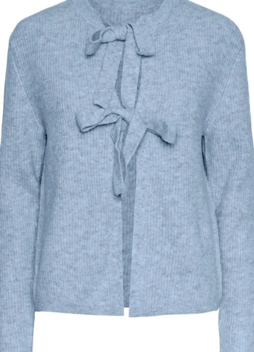 Pieces Silly LS Tie Knit Cardigan Cashmere Blue NOS25