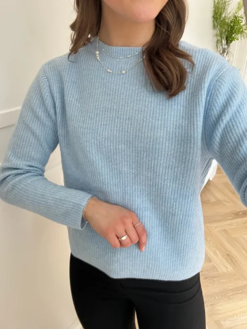 Pieces Silly LS Tie Knit Cardigan Cashmere Blue NOS25