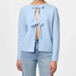 Pieces Silly LS Tie Knit Cardigan Cashmere Blue NOS25