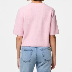 Pieces Silly SS O-Neck Knit Cardigan Roseate Spoonbill NOS25