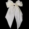 Renee Satin Bow Hårspænde Off White