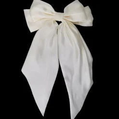 Renee Satin Bow Hårspænde Off White