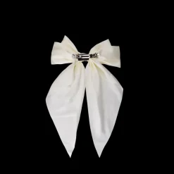 Renee Satin Bow Hårspænde Off White