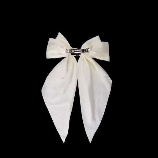 Renee Satin Bow Hårspænde Off White