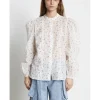 Stella Nova Kajsa Transparent Cotton Skjorte Light Flowers