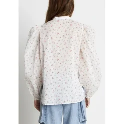 Stella Nova Kajsa Transparent Cotton Skjorte Light Flowers